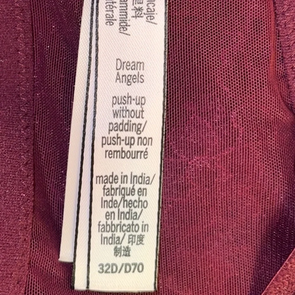 Victoria’s Secret Dream Angels Wicked Unlined Lace Balconette Bra Size 32D Kir - Picture 3 of 4
